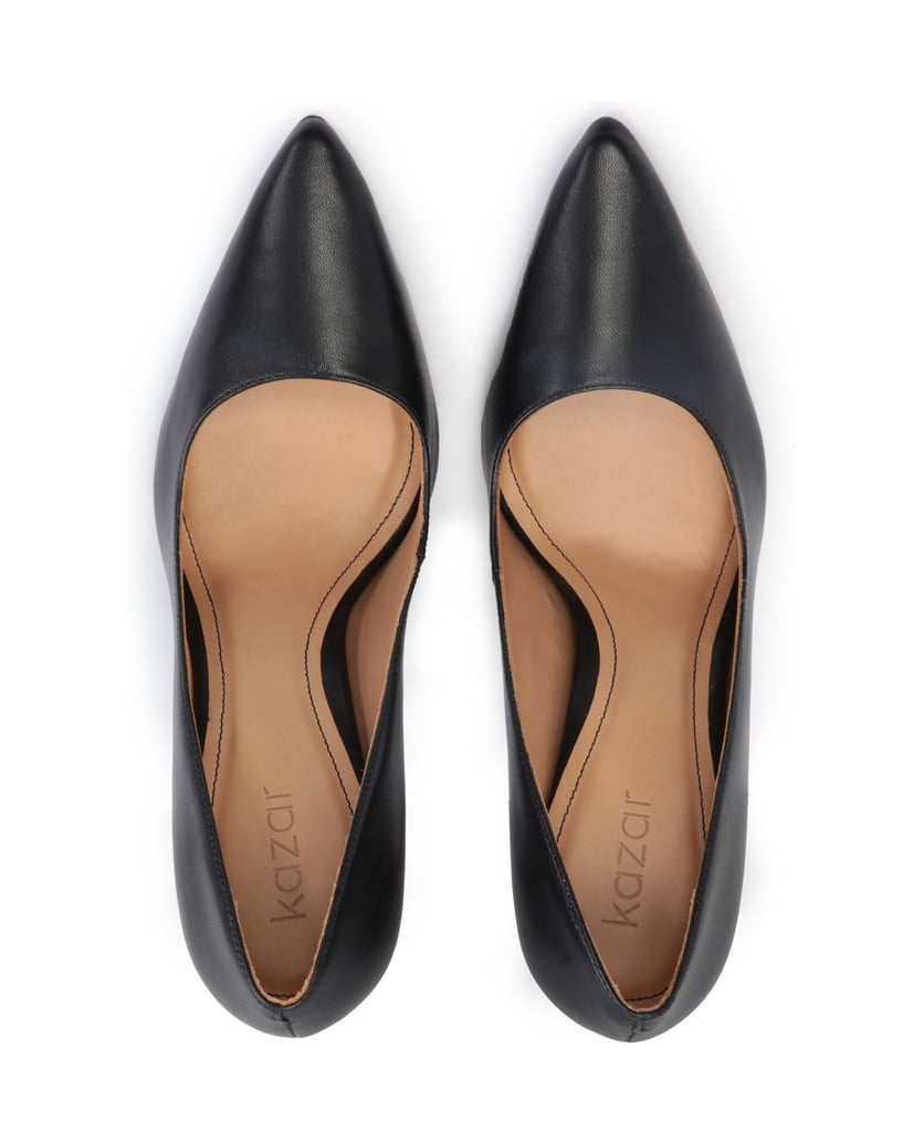 Kazar-Zeitlose-Ballerinas-aus-schwarzem-genarbtem-Leder-schwarz