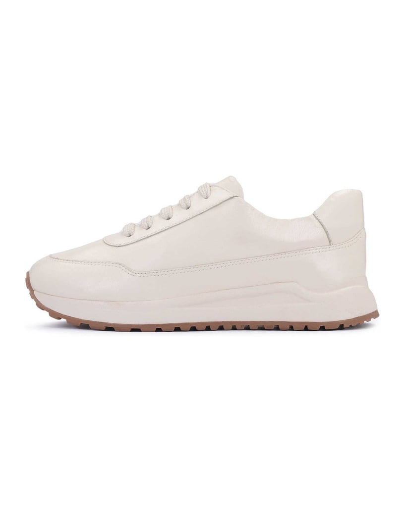 Kazar-Damen-Sneakers-aus-cremefarbenem-Leder-mit-bequemer-Konstruktion-weiss