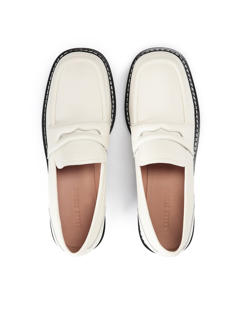 Kazar-Studio-Halbschuhe-aus-Leder-in-cremefarbener-Fa