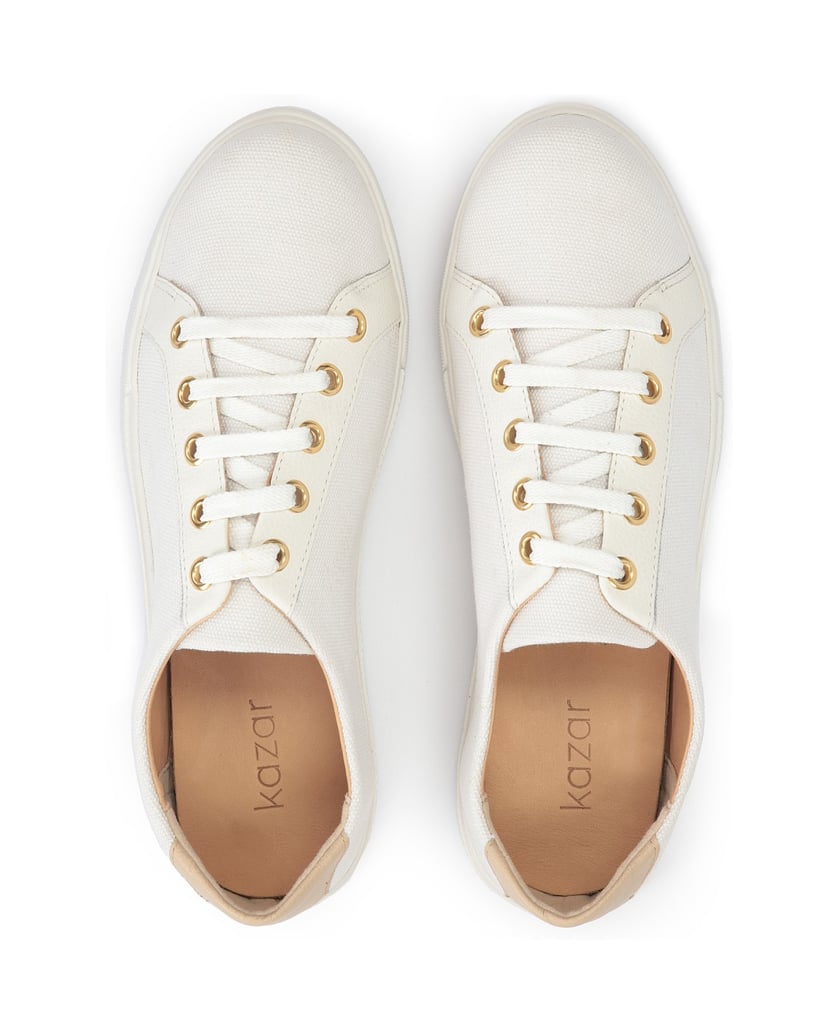 Kazar-Weiße-Textil-Sneakers-für-Damen-mit-beig