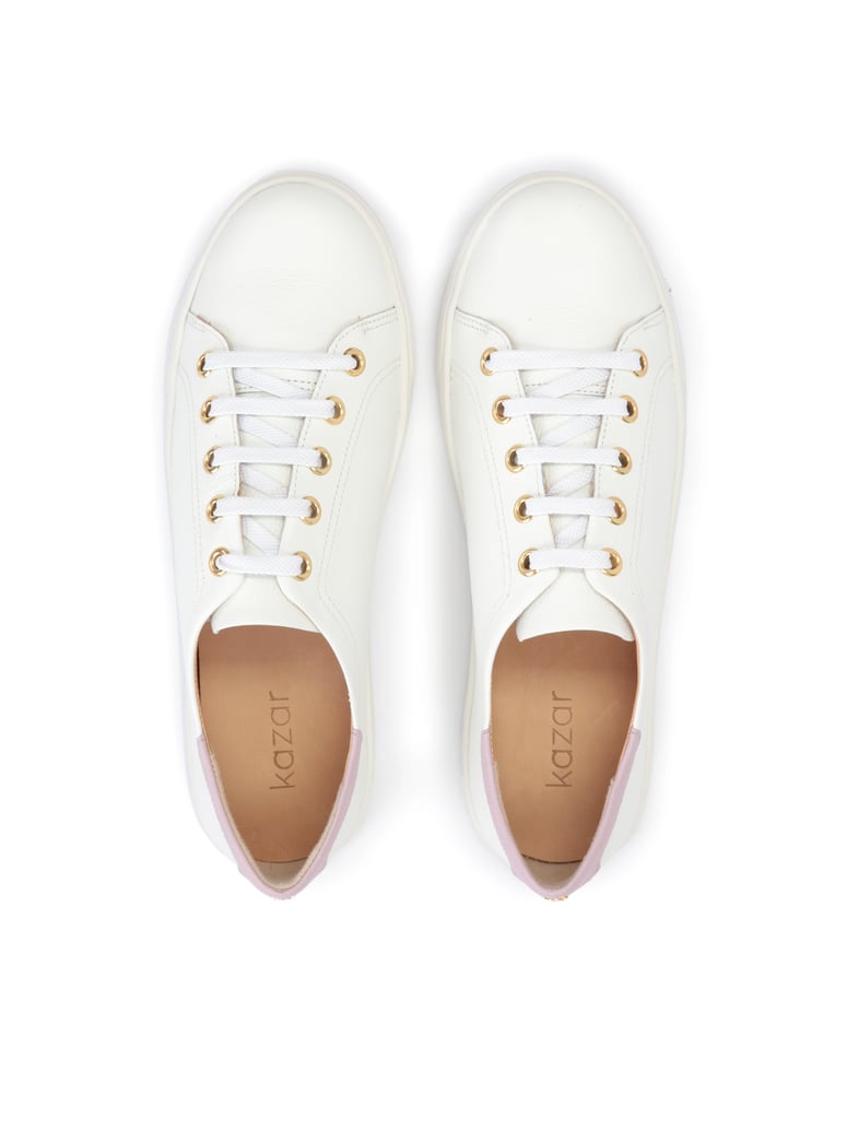 Kazar-Weiße-Damen-Schnürsneaker-mit-buntem-Ein