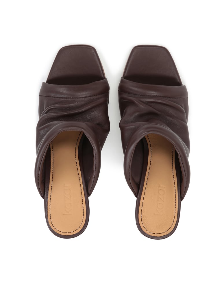 Kazar-Dunkelbraune-Pantoletten-mit-breitem,-ge