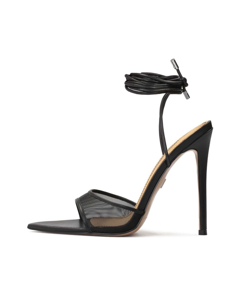Kazar-Schwarze-Sandalen-mit-spitzer-Zehe-und-Schnürsenkeln-schwarz