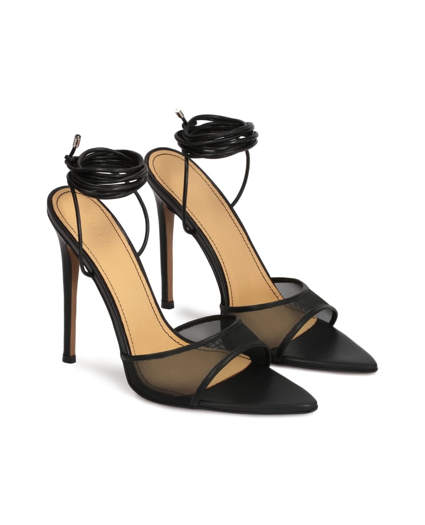 Kazar-Schwarze-Sandalen-mit-spitzer-Zehe-und-Schnürsenkeln-schwarz