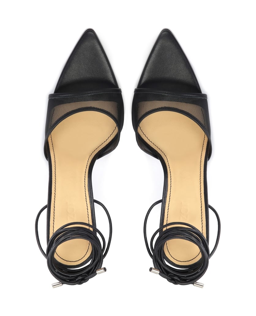 Kazar-Schwarze-Sandalen-mit-spitzer-Zehe-und-Schnürsenkeln-schwarz
