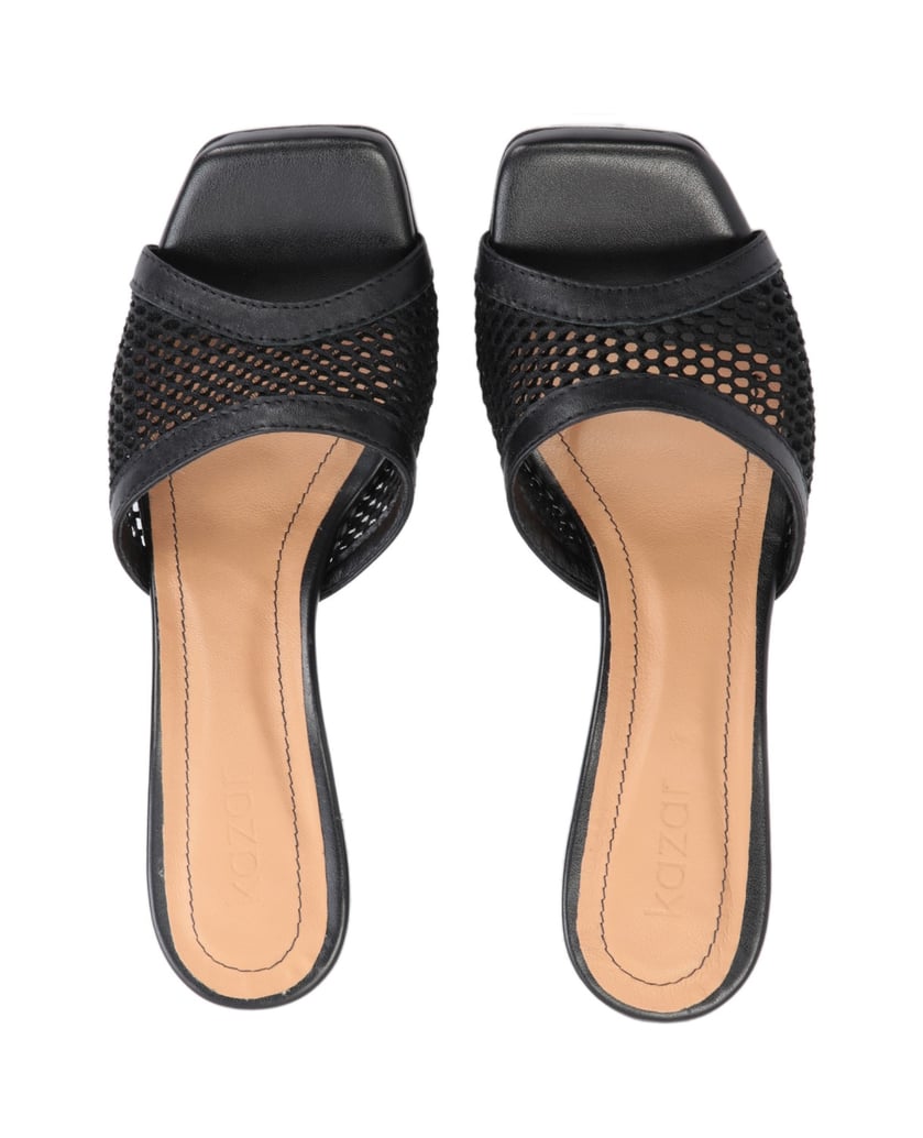 Kazar-Schwarze-Pantoletten-mit-Absatz-aus-atmu