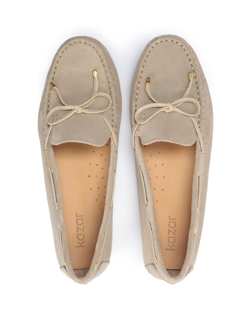 Kazar-Bequeme-und-zeitlose-Damen-Mokassins-aus-Nubuk-beige