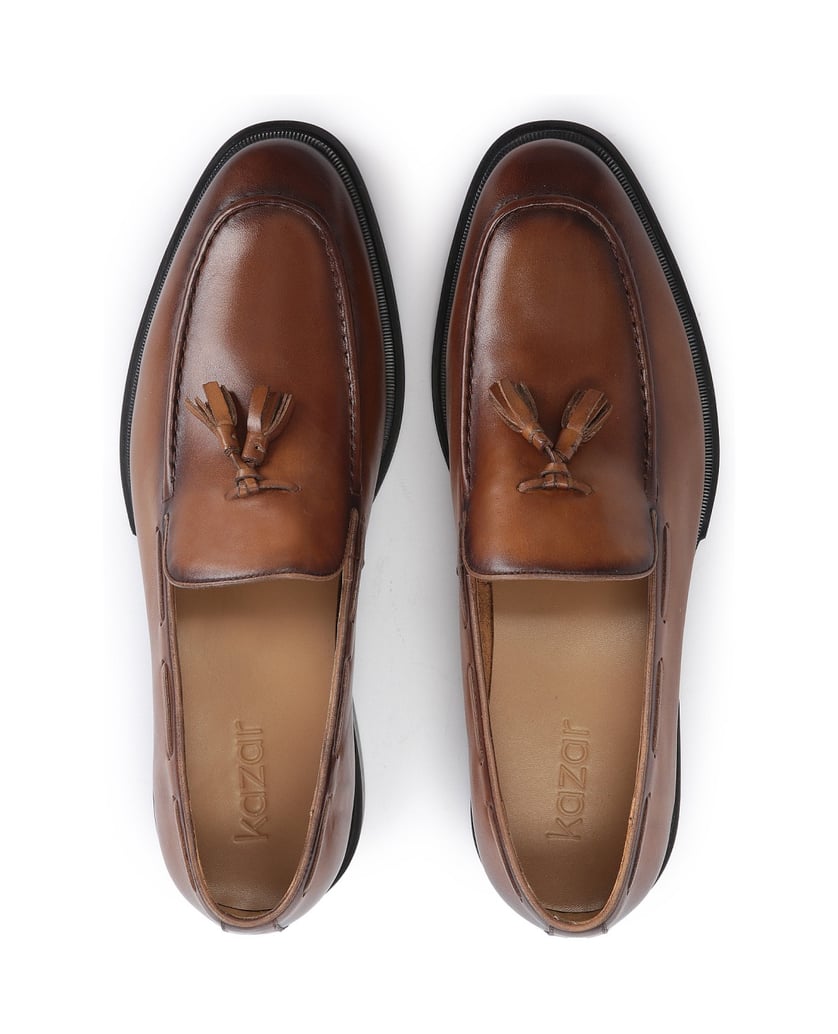 Kazar-Herren-Leder-Slipper-mit-Quasten-verzier