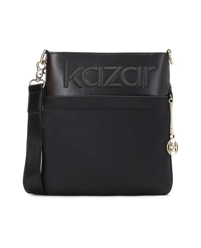 Kazar-Schwarze-Universal-Messenger-Tasche-für-Damen-mit-breitem-Riemen-schwarz