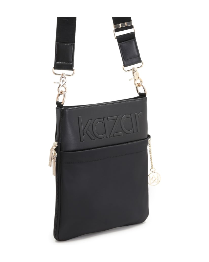 Kazar-Schwarze-Universal-Messenger-Tasche-für-Damen-mit-breitem-Riemen-schwarz