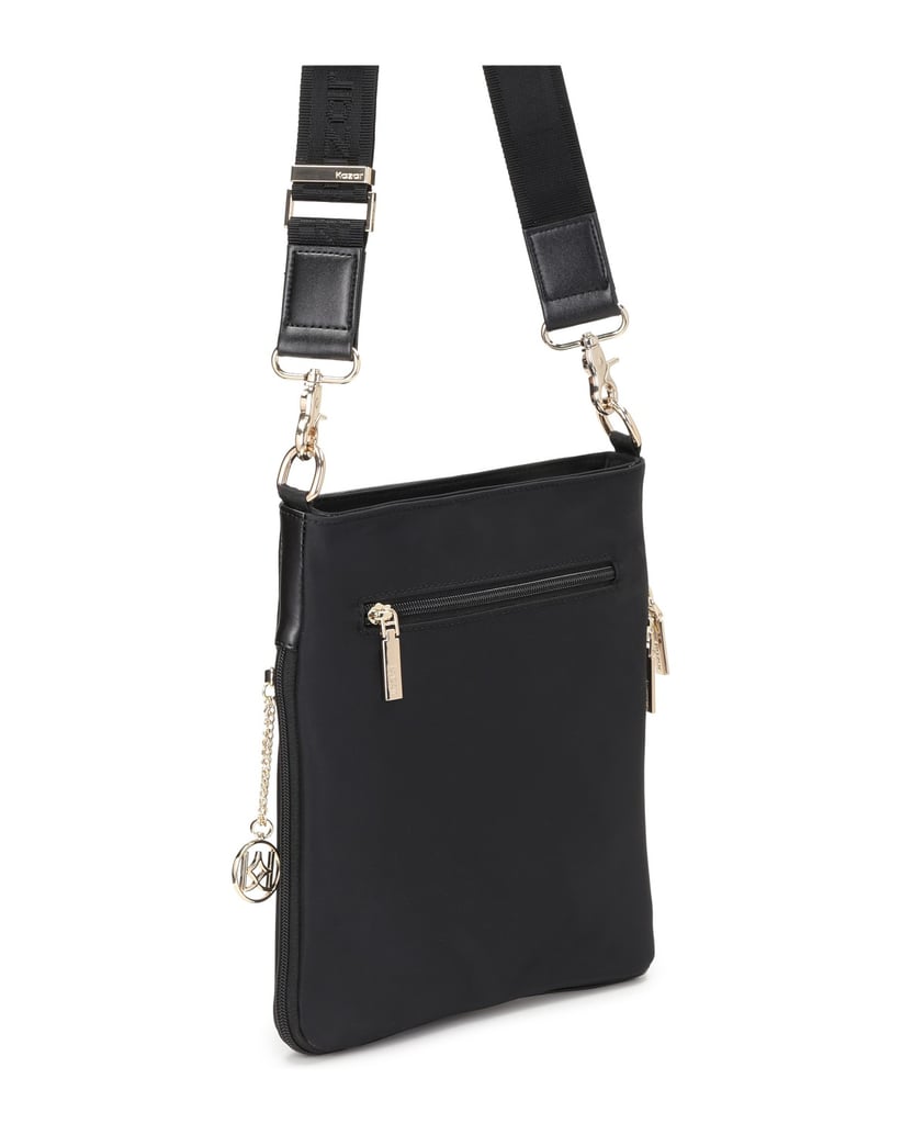 Kazar-Schwarze-Universal-Messenger-Tasche-für-Damen-mit-breitem-Riemen-schwarz