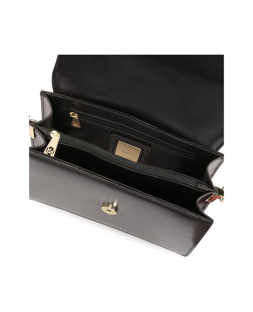Kazar-Kleine-Lederhandtasche-mit-fester-Konstruktion-schwarz
