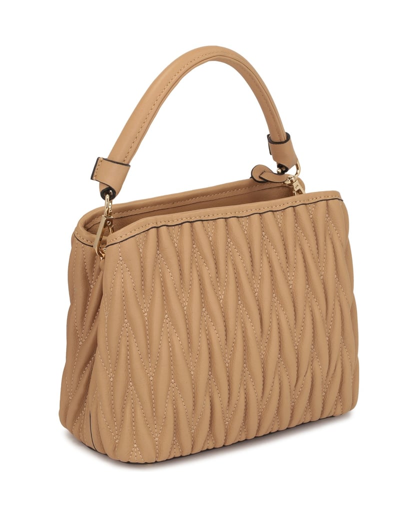 Kazar-Hellbraune-Tasche-mit-Knittermuster-und