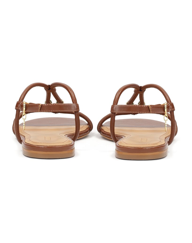Kazar-Braune-flache-Sandalen-aus-Vollnarbenleder-braun