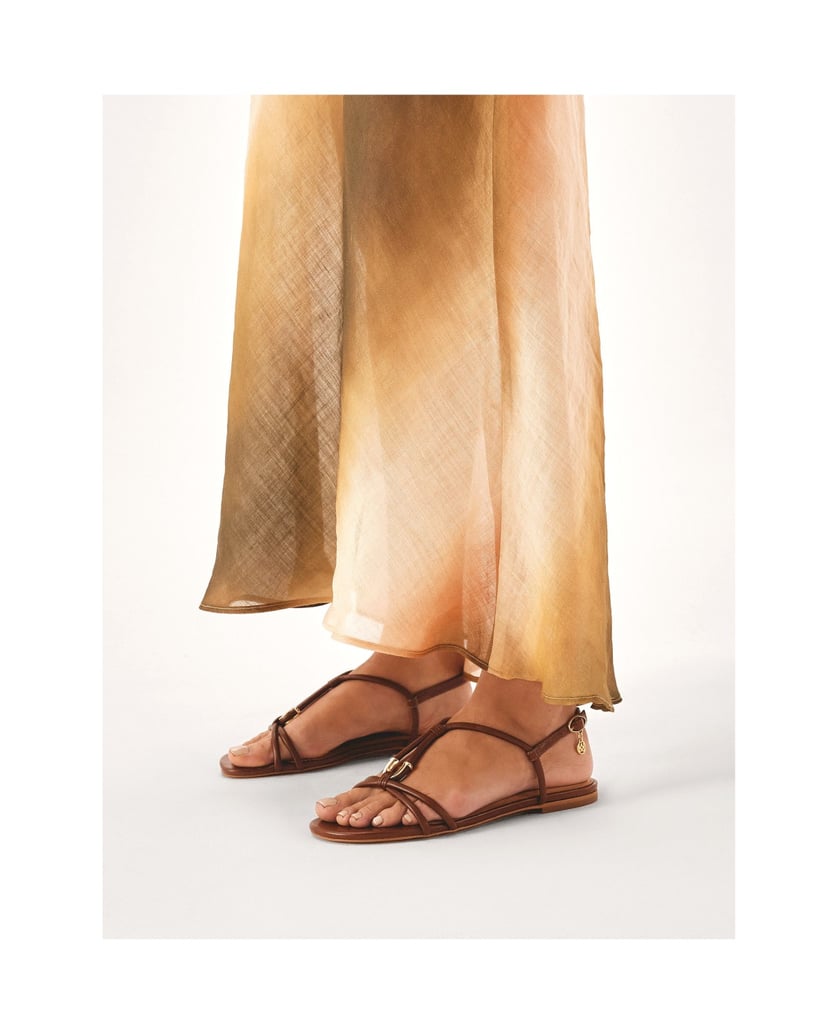 Kazar-Braune-flache-Sandalen-aus-Vollnarbenleder-braun