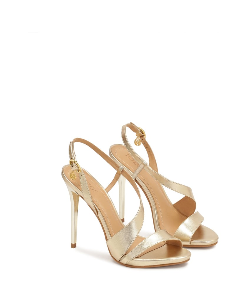 Kazar-Goldfarbene-Leder-Sandalen-mit-Absatz-gold