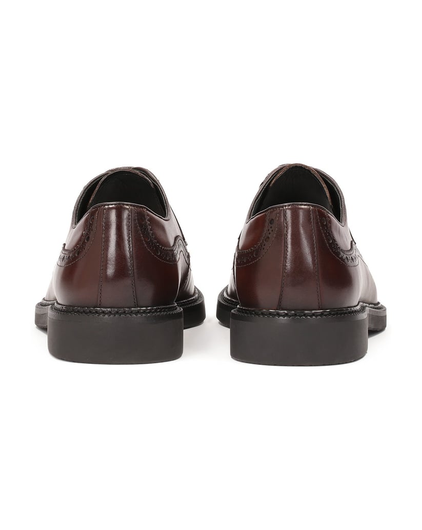Kazar-Elegante-braune-Lederschuhe-mit-Rosettenverzierung-braun