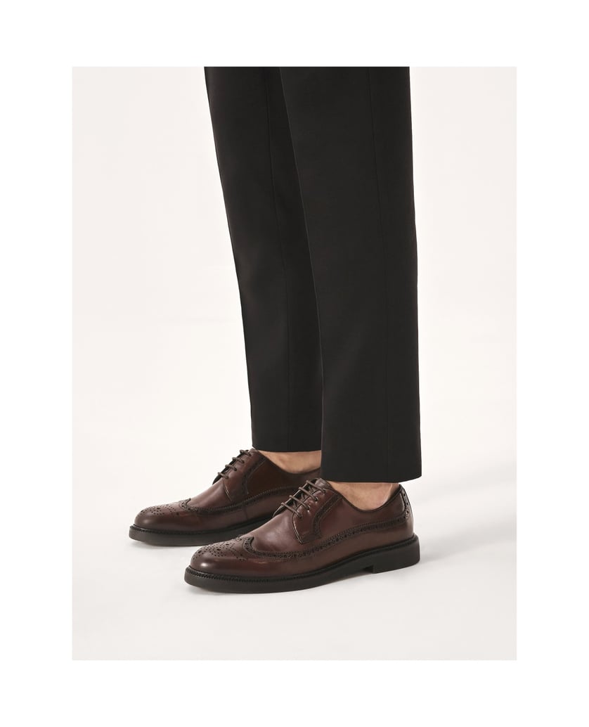 Kazar-Elegante-braune-Lederschuhe-mit-Rosettenverzierung-braun