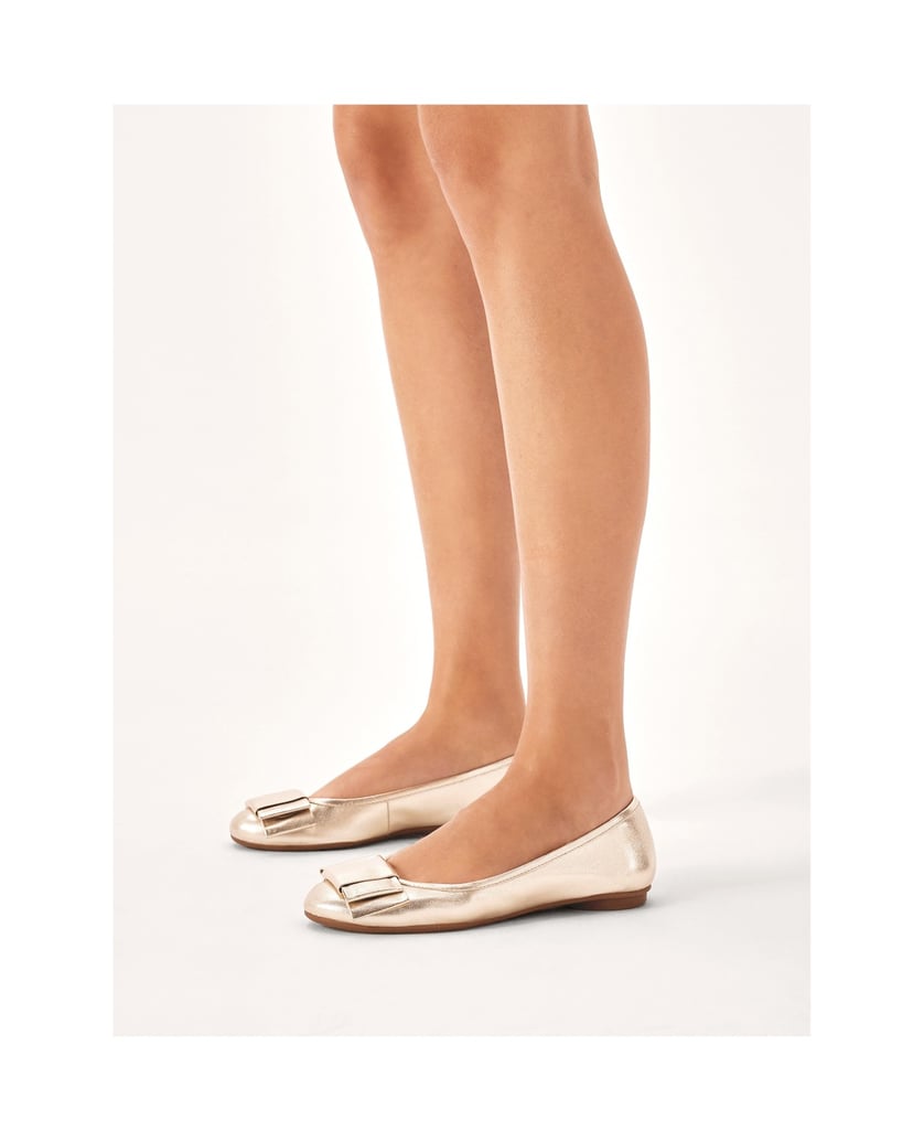 Kazar-Goldene-Ballerinas-mit-runder-Nase-gold