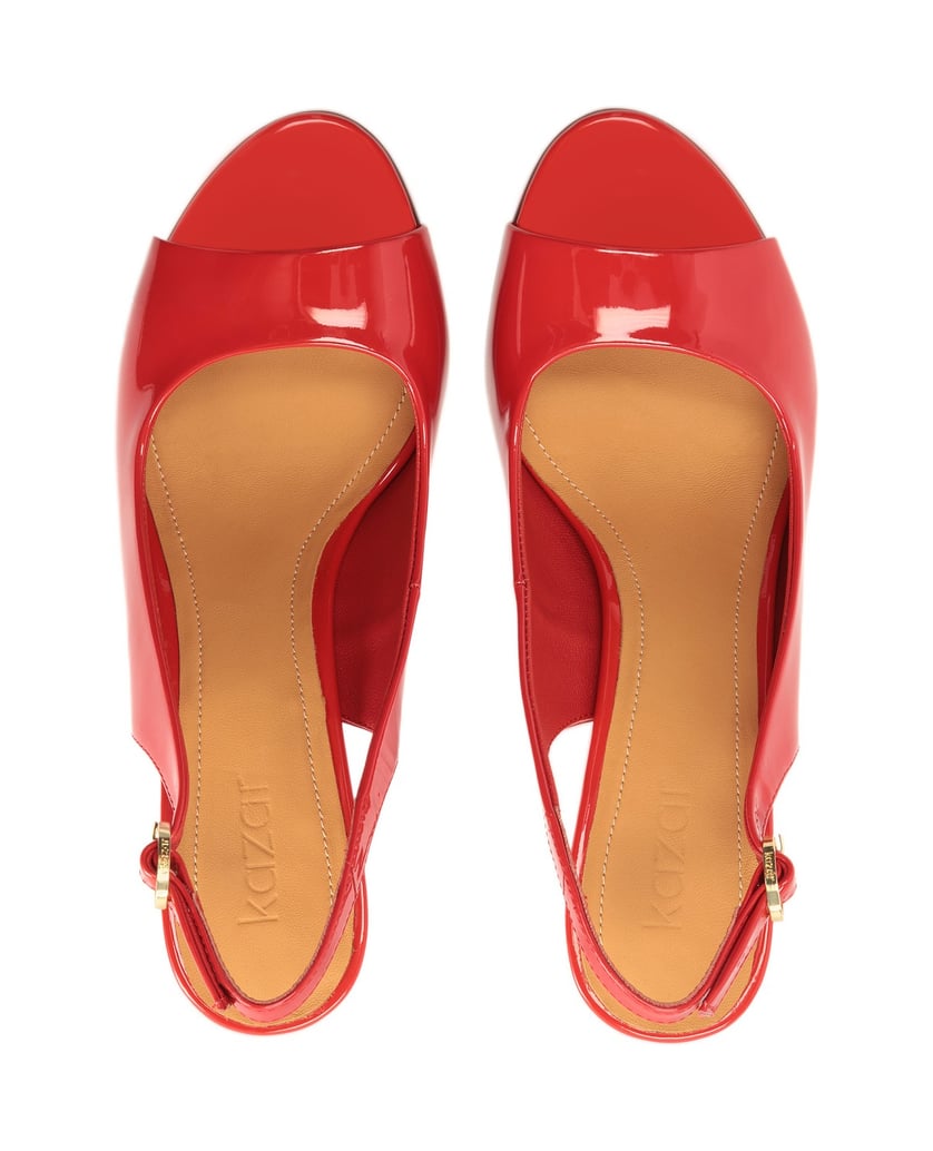 Kazar-Rote-Lackleder-Sandalen-mit-Knöchelriemen-rot