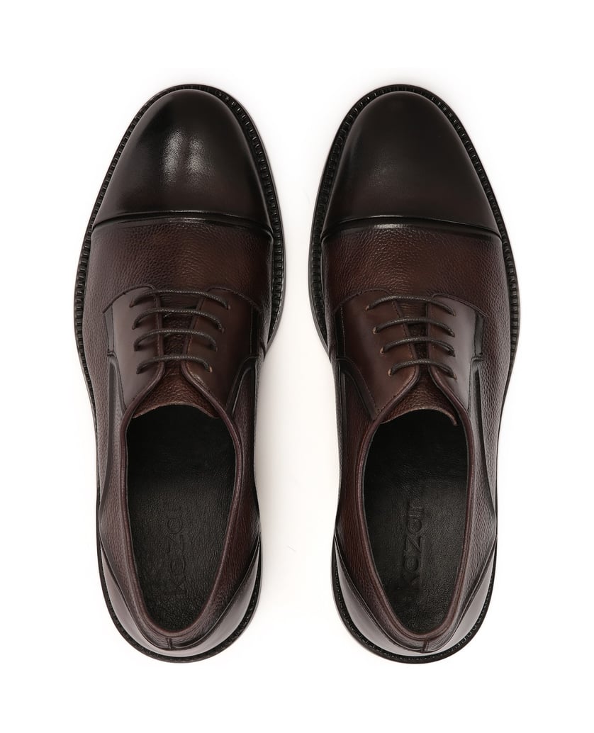 Kazar-Elegante-Herrenhalbschuhe-mit-Kappenspit-braun