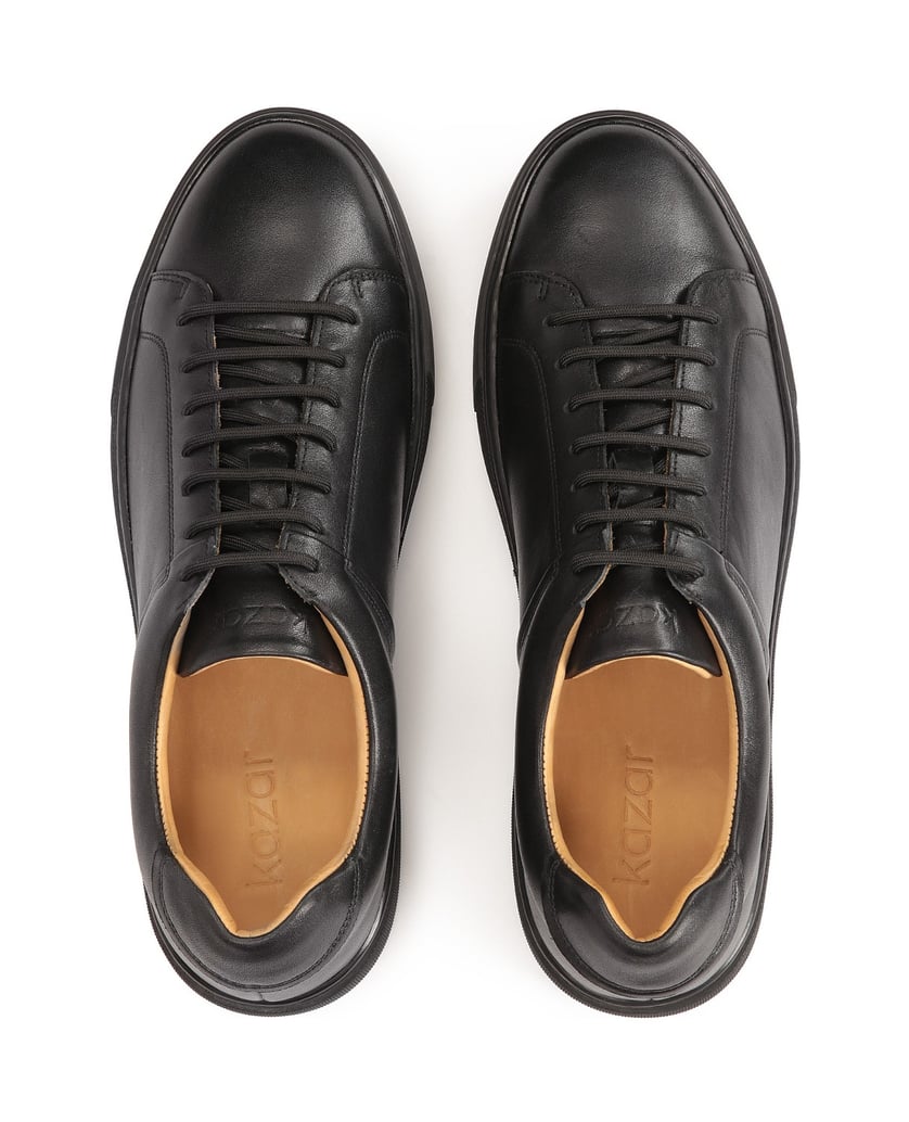 Kazar-Schwarze-Freizeit-Sneakers-aus-Leder-schwarz