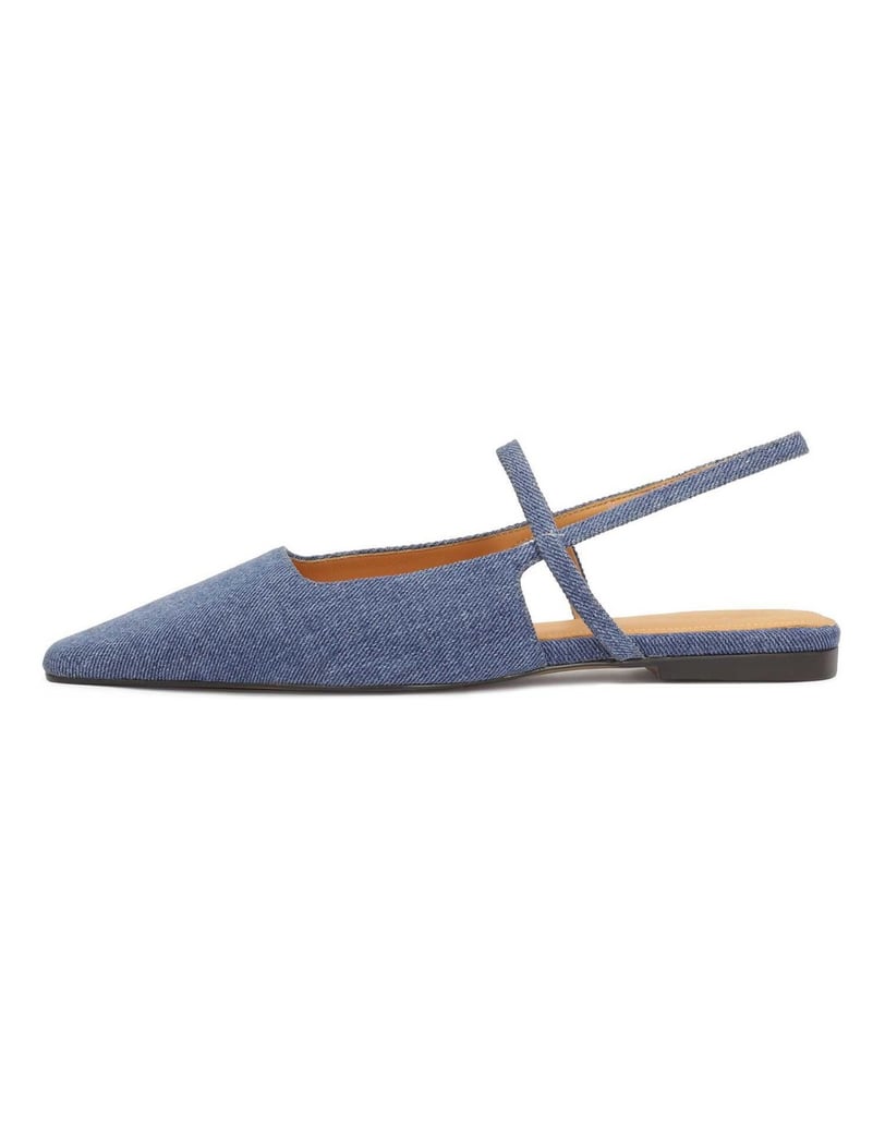 Kazar-Flache-Denim-Ballerinas-mit-verlängerter-blau