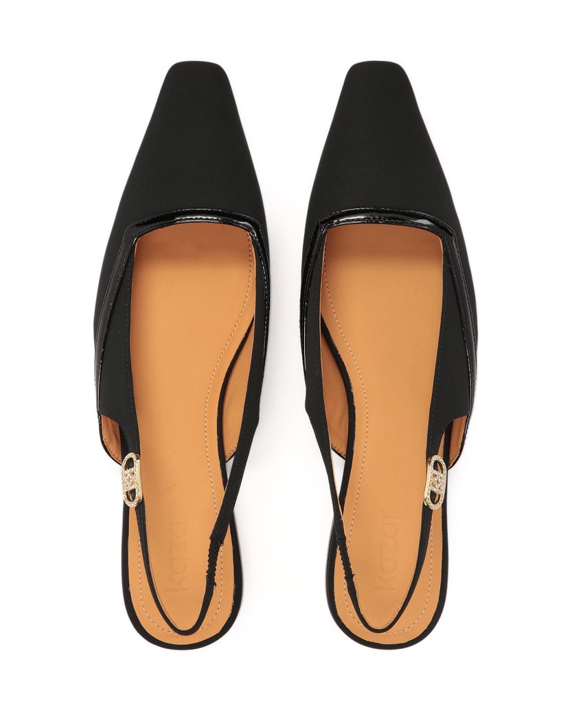 Kazar-Schwarze-Ballerinas-mit-flacher-Sohle-und-verlängerter-Front-schwarz