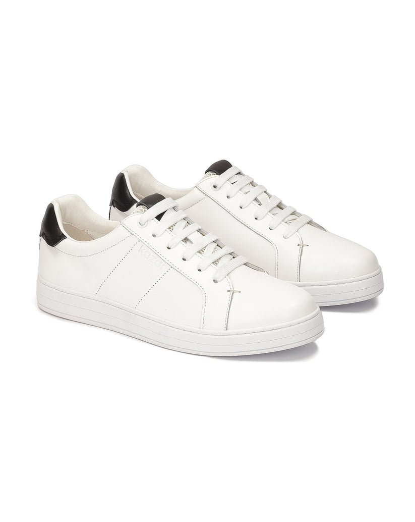 Kazar-Weiße-Turnschuhe-mit-schwarzer-Fersenkap