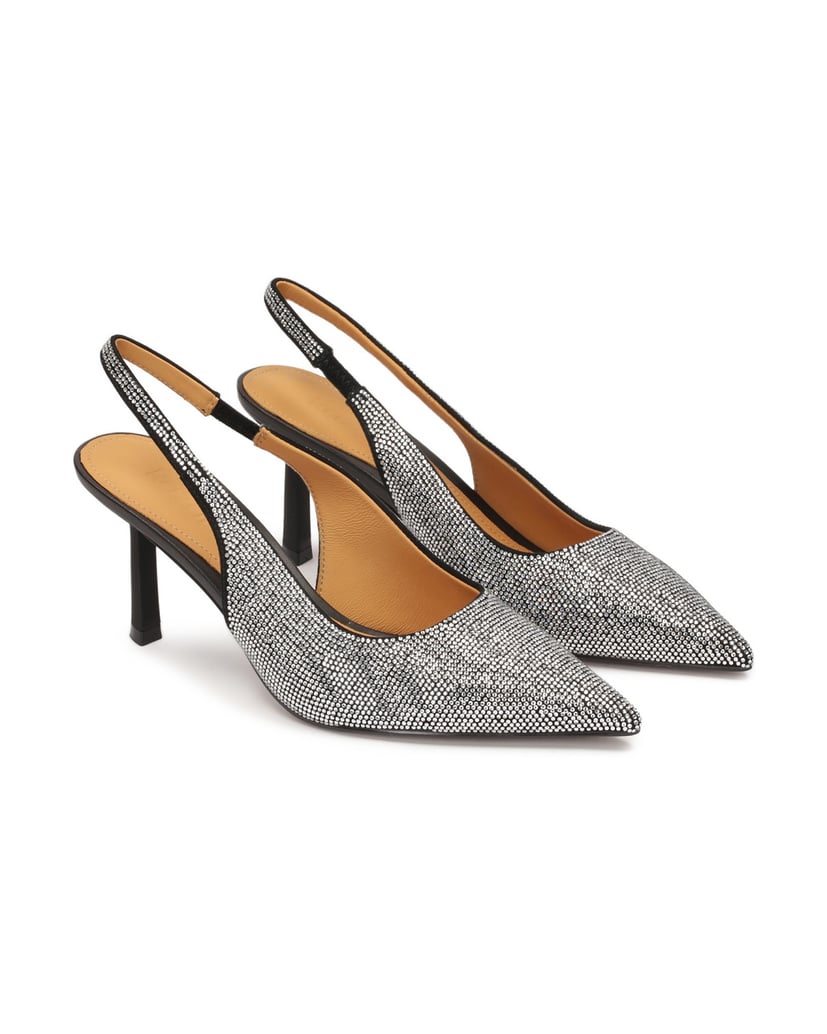 Kazar-Slingback-Pumps-mit-silbernen-Kristallen-verziert-silber
