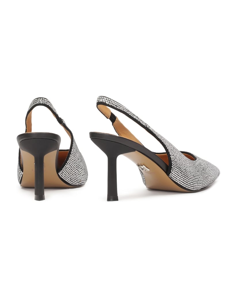 Kazar-Slingback-Pumps-mit-silbernen-Kristallen-verziert-silber