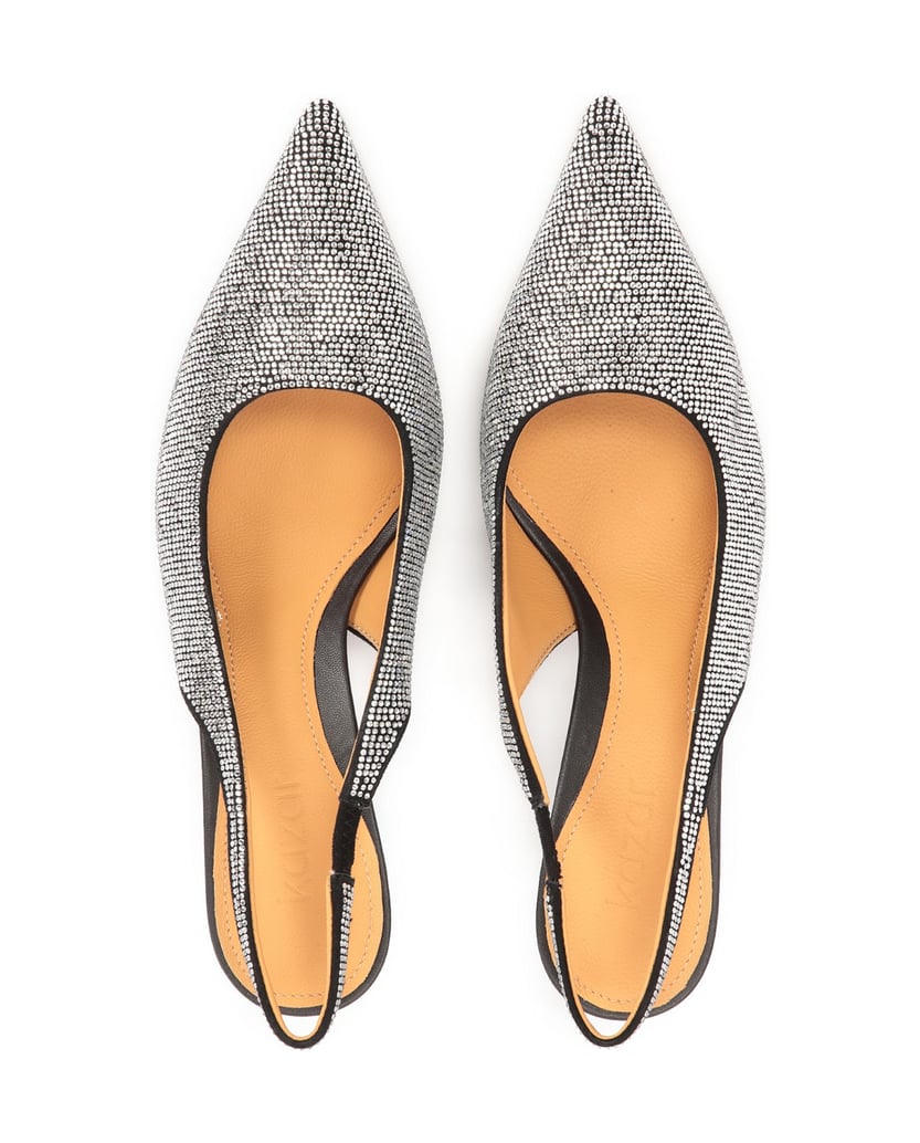 Kazar-Slingback-Pumps-mit-silbernen-Kristallen-verziert-silber