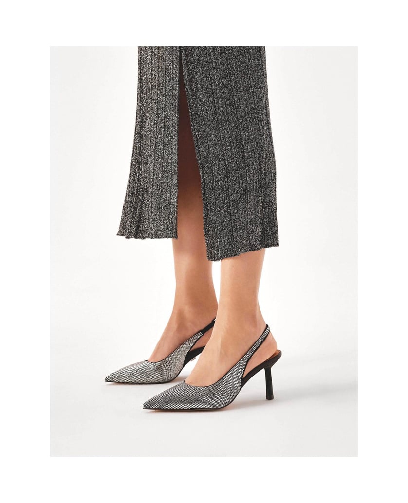 Kazar-Slingback-Pumps-mit-silbernen-Kristallen-verziert-silber