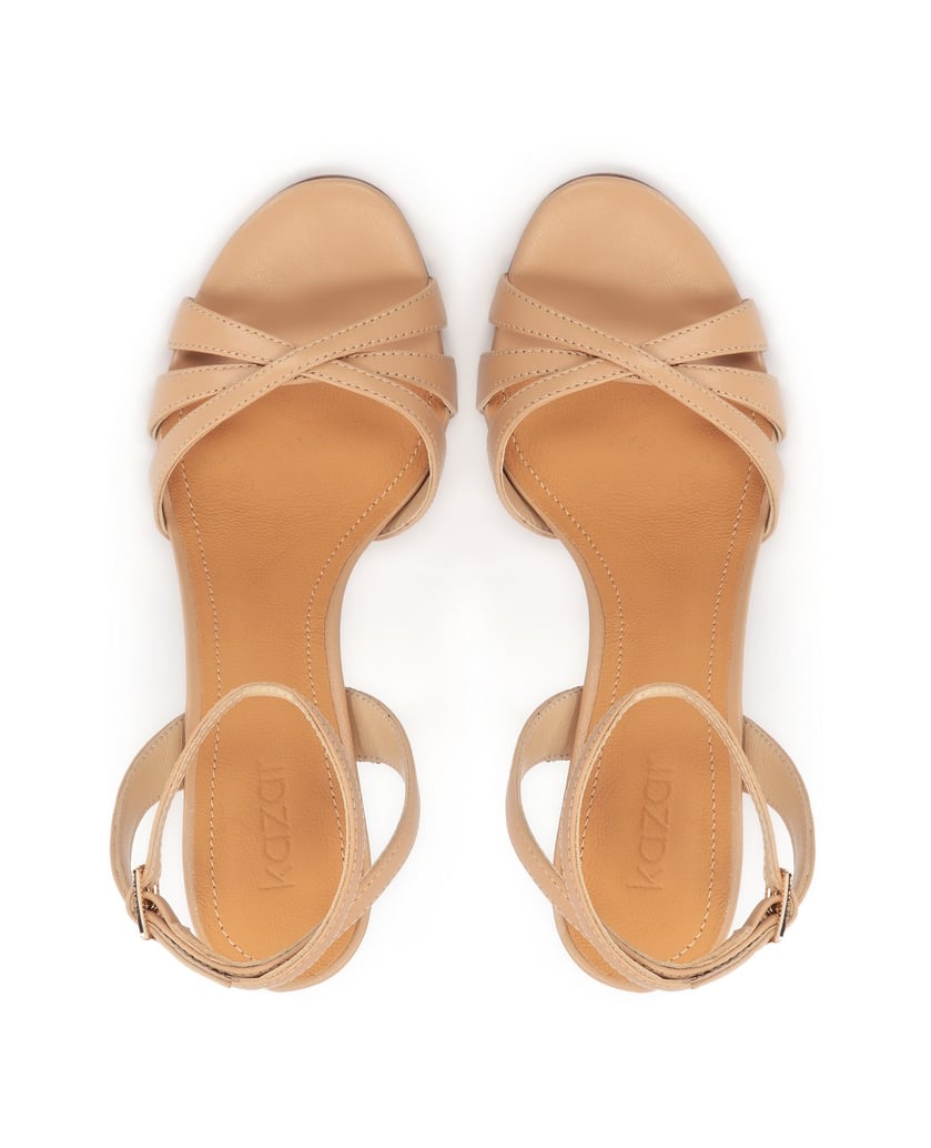 Kazar-Beigefarbene-Sandalen-mit-hohem,-schmalem-Absatz-beige