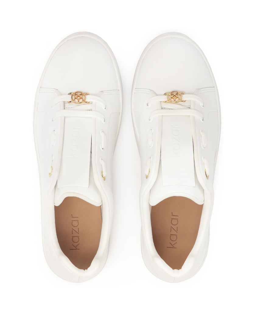 Kazar-Weiße-minimalistische-Turnschuhe-mit-einfacher-Sohle-weiss