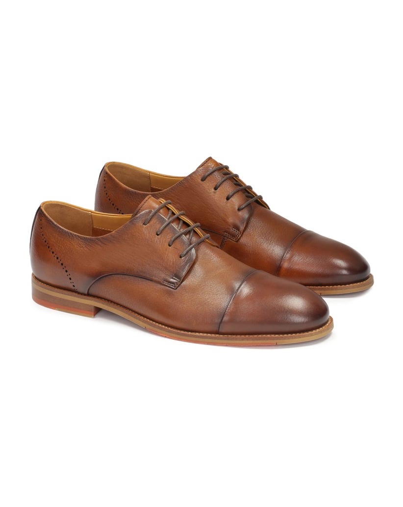 Kazar-Lederschuhe-mit-Rosettenverzierung-an-der-Ferse-braun