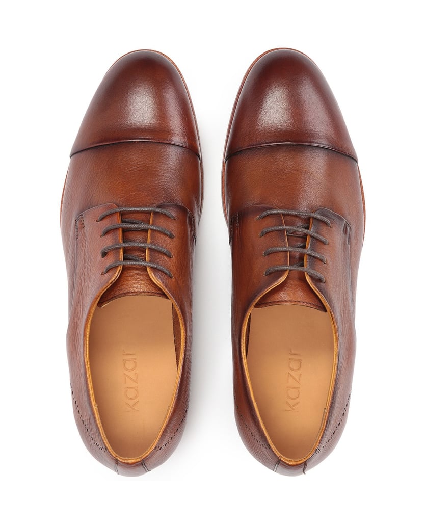 Kazar-Lederschuhe-mit-Rosettenverzierung-an-der-Ferse-braun