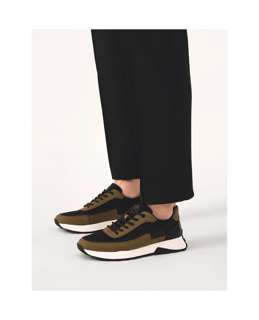 Kazar-Schnürsenkel-Sneakers-in-Kontrastfarben-oliv