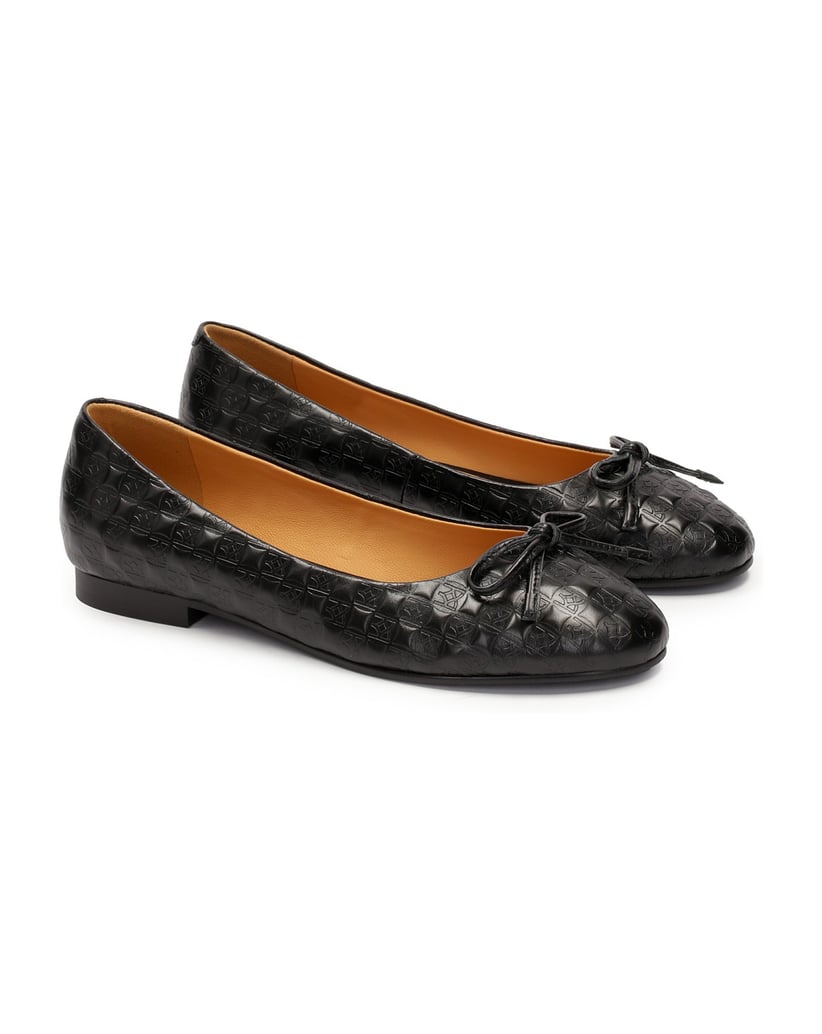 Kazar-Schwarze-Ballerinas-mit-geprägtem-Monogramm-KAZAR-schwarz