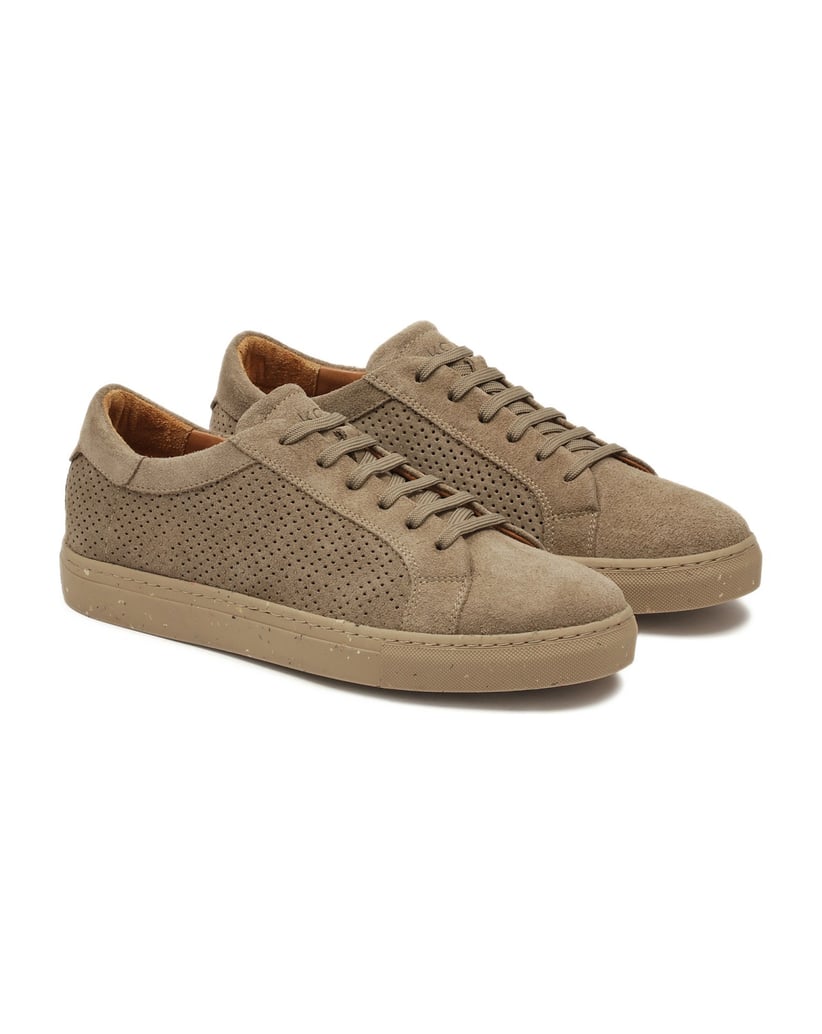 Kazar-Taupefarbene-Turnschuhe-mit-Perforationen-auf-dem-Obermaterial-taupe
