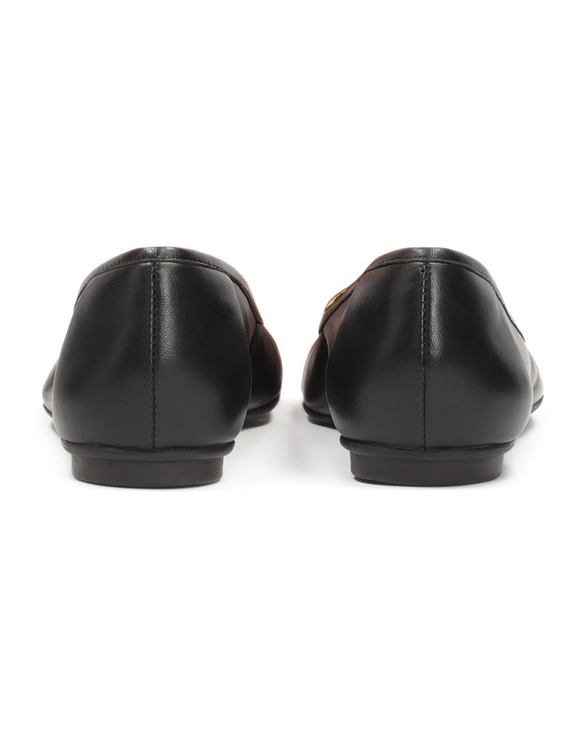 Kazar-Schwarze-Lederballerinas-mit-großer-Metallverzierung-schwarz