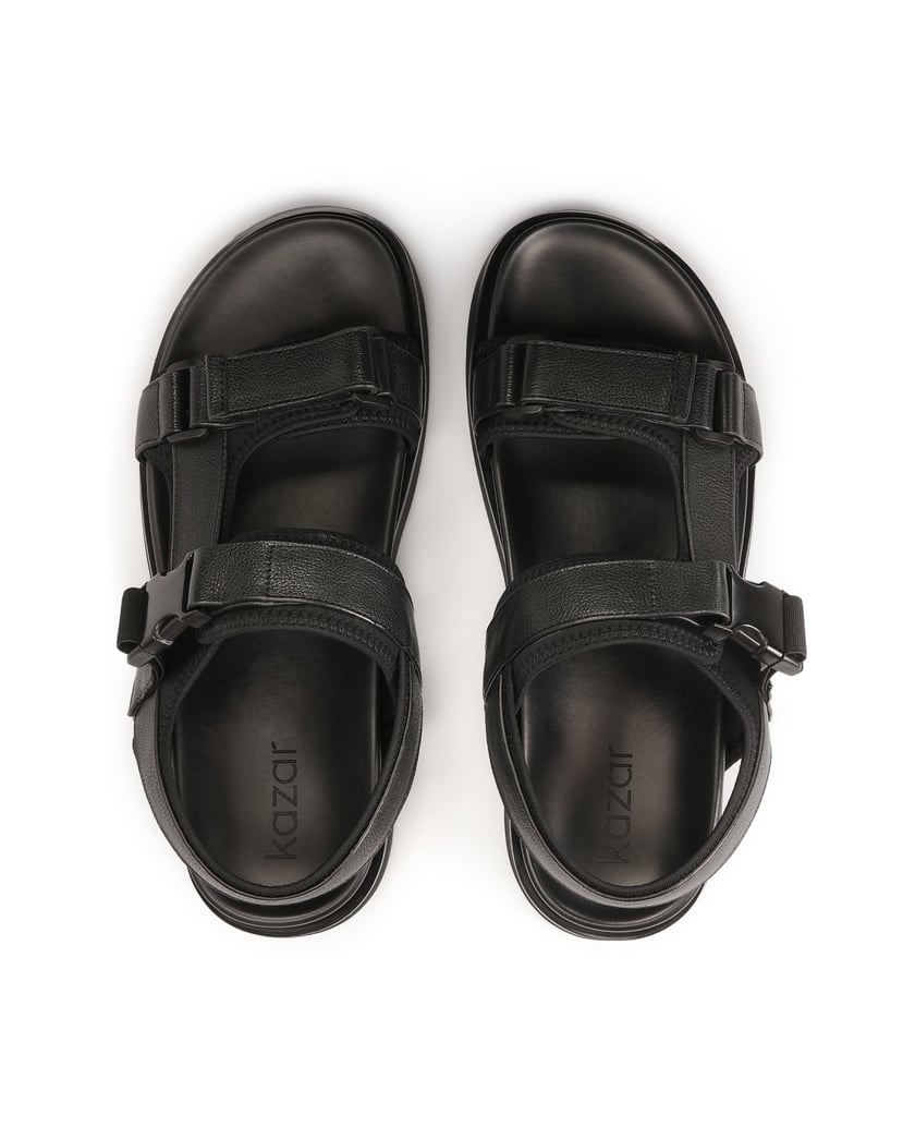 Kazar-Herrensandalen-aus-Leder-mit-verstellbaren-Riemen-schwarz