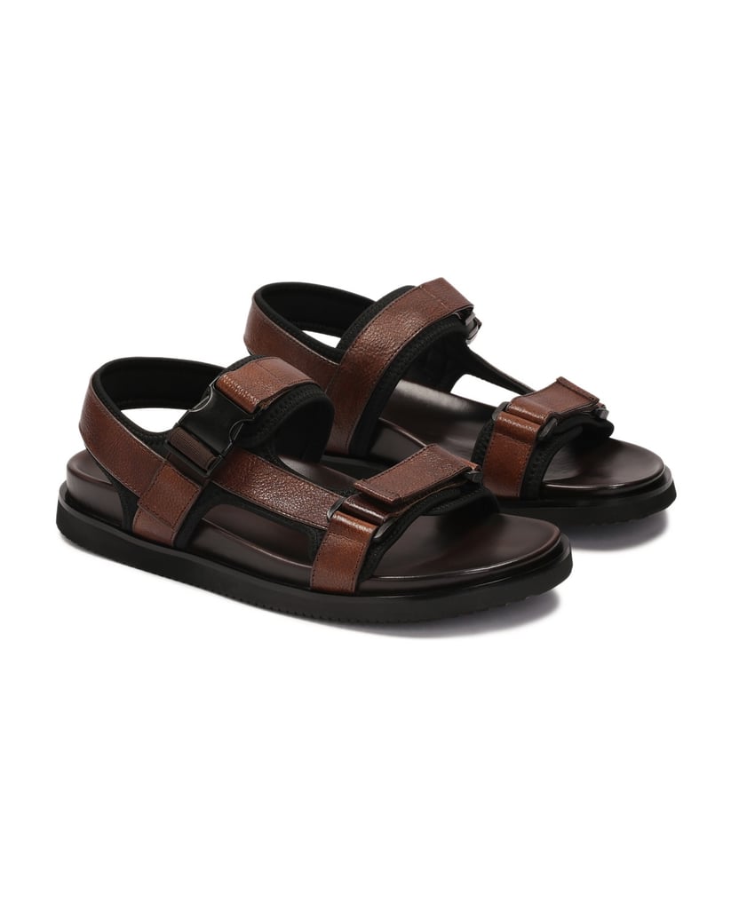 Kazar-Bequeme-Ledersandalen-in-brauner-Farbe-braun