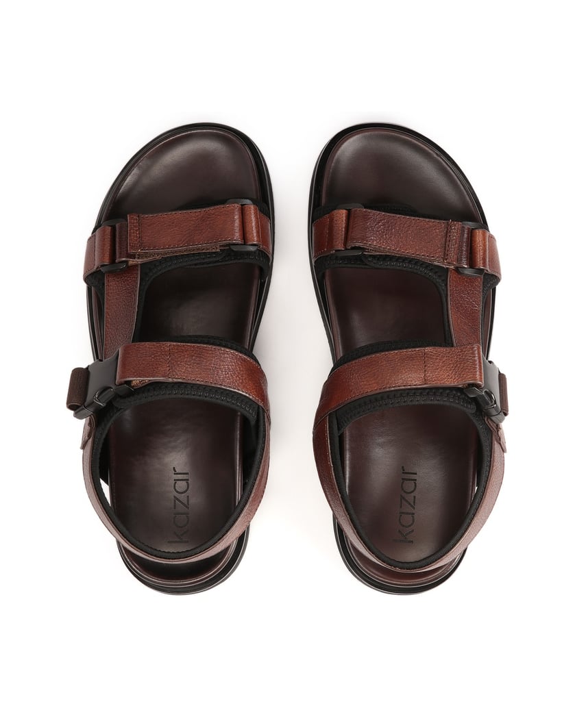 Kazar-Bequeme-Ledersandalen-in-brauner-Farbe-braun