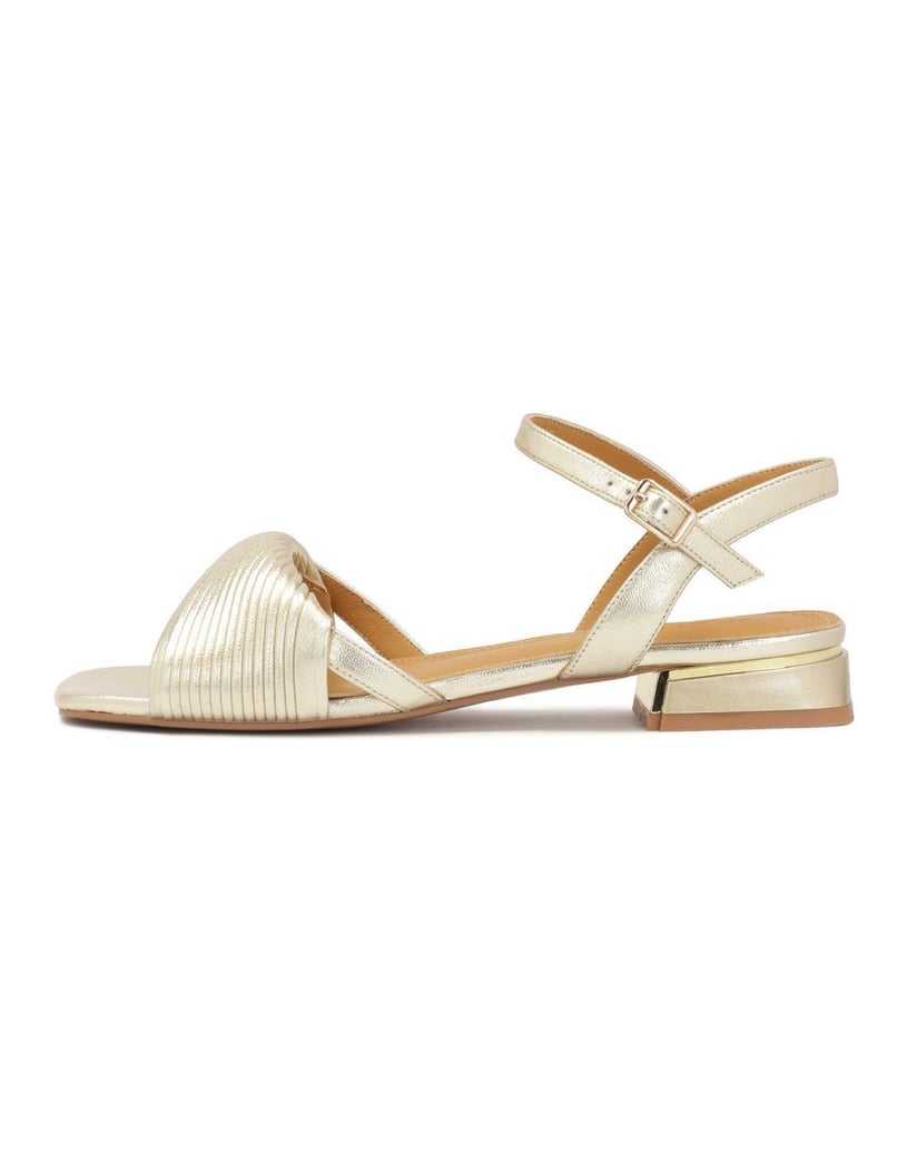 Kazar-Goldfarbene-Sandalen-mit-flachen-Absätzen-gold