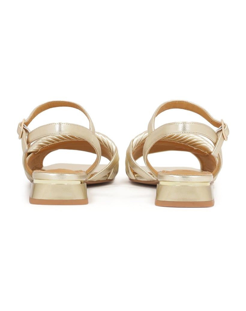 Kazar-Goldfarbene-Sandalen-mit-flachen-Absätzen-gold