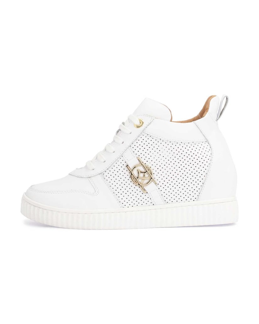 Kazar-Weiße-Sneakers-aus-Leder-mit-Perforation-und-verstecktem-Anker-weiss