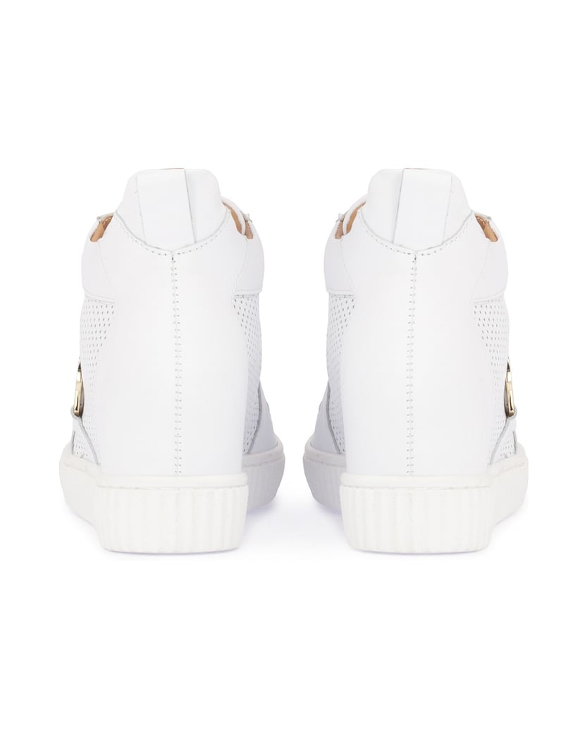 Kazar-Weiße-Sneakers-aus-Leder-mit-Perforation-und-verstecktem-Anker-weiss