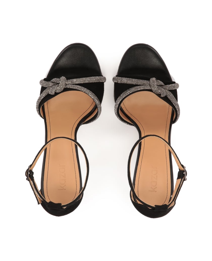 Kazar-Schwarze-Wildleder-Sandalen-mit-glänzenden-Riemen-schwarz
