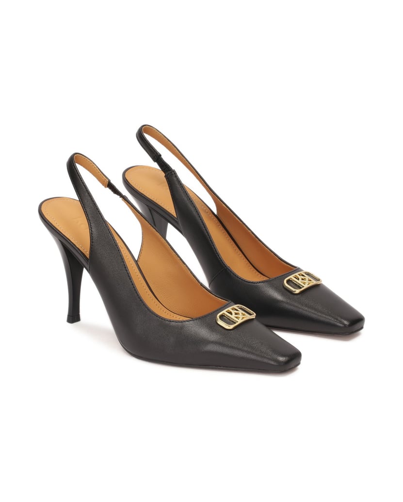 Kazar-Schwarze-Slingback-Pumps-mit-quadratischer,-schmaler-Nase-schwarz